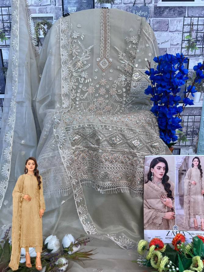 Sersha Vol 4 By Zaha A To D Organza Pakistani Suits Catalog